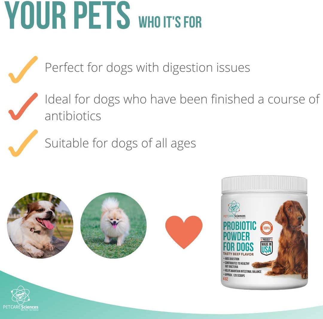 PET CARE Sciences® Probiotic Powder for Dogs, 120 Servings