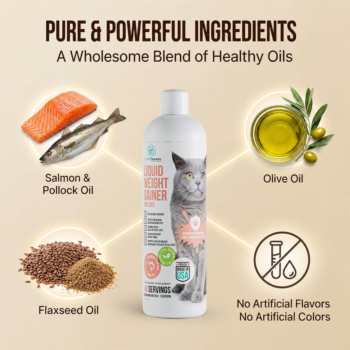 Cat Liquid Weight Gainer, Supplement for Cats, Supports Healthy Weight Gain